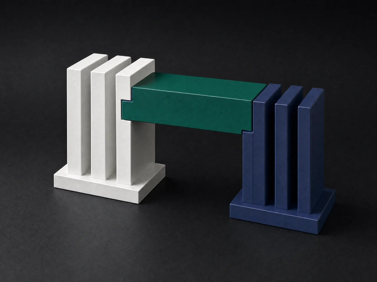 An illustration of a bridge connecting two groups of modules